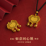 Chinese Style Ruyi Lock Necklace Women's Bell Pendant