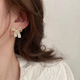 Copper Alloy Earrings with Synthetic Cubic Zirconia