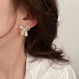 Copper Alloy Earrings with Synthetic Cubic Zirconia