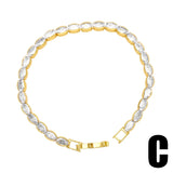 Copper CZ Clear Crystal Heart Bracelets for Women