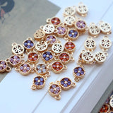 Copper Charms 6mm Crystal Flower Charms 10pcs/lot DIY Jewelry Making Bulk