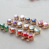 Copper Charms 6mm Crystal Inlaid Zircon Charms 10pcs/lot DIY Jewelry Making