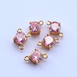 Copper Charms 6mm Crystal Inlaid Zircon Charms 10pcs/lot DIY Jewelry Making