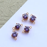 Copper Charms 6mm Crystal Inlaid Zircon Charms 10pcs/lot DIY Jewelry Making