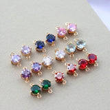 Copper Charms 6mm Crystal Inlaid Zircon Charms 10pcs/lot DIY Jewelry Making