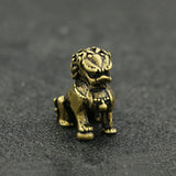 Mini Lion Pure Brass Vintage Animal Fengshui Home Decoration Ornaments
