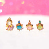 Copper Zircon 925 Silver Stud Earrings for Women