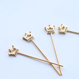Copper Crown Scepter Ornament 6pcs/lot DIY Jewelry Making