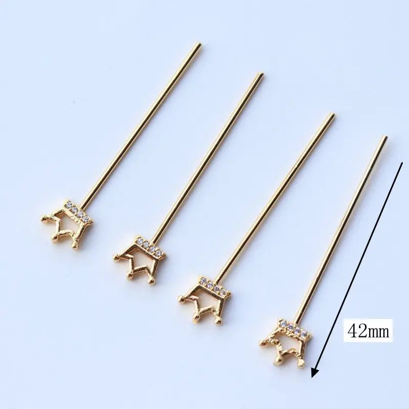 Copper Crown Scepter Ornament 6pcs/lot DIY Jewelry Making