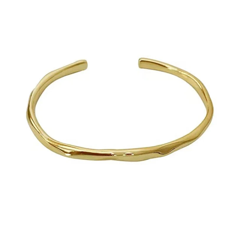 Vintage Copper Cuff Bracelet Irregular Metal Bangle Women's Jewelry