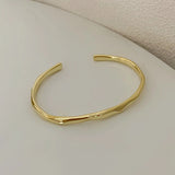 Vintage Copper Cuff Bracelet Irregular Metal Bangle Women's Jewelry