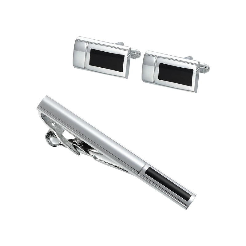 Copper Cufflinks & Tie Clip Set for Men