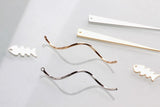 Copper DIY Earrings Long Temperament Sliver Triangle Fish Wave Fringe Earrings