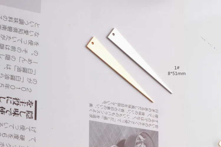 Copper DIY Earrings Long Temperament Sliver Triangle Fish Wave Fringe Earrings