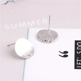 Copper DIY Earrings - Long Concave Round Earrings
