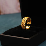 Copper Plated Flower Bangle Ring Sets for Bride