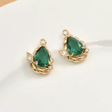 Copper Plated Crystal Zircon Water Drop Earrings