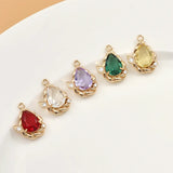 Copper Plated Crystal Zircon Water Drop Earrings