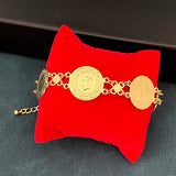 Copper Plating Link Chain Bracelets Coin Jewelry Bangle