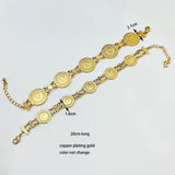 Copper Plating Link Chain Bracelets Coin Jewelry Bangle