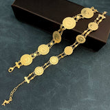 Copper Plating Link Chain Bracelets Coin Jewelry Bangle
