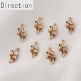 Gold-plated Zircon Willow Leaf Jewelry Set