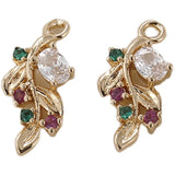Gold-plated Zircon Willow Leaf Jewelry Set
