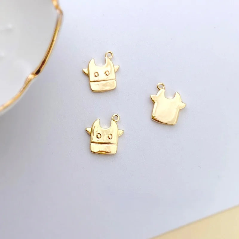 Gold-plated Calf Pendant Zodiac Ox Ornaments