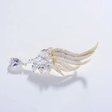 Copper Inlaid Zircon Angel Wings Zircon Brooch Creative Pin