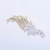 Copper Inlaid Zircon Angel Wings Zircon Brooch Creative Pin