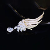 Copper Inlaid Zircon Angel Wings Zircon Brooch Creative Pin