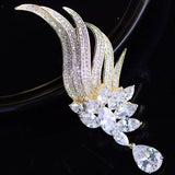 Copper Inlaid Zircon Angel Wings Zircon Brooch Creative Pin