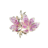 Copper Inlaid Zircon Flower Brooch High-end Accessory