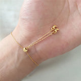 Copper Link Chain Cross Charm Bracelets for Women