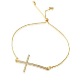 Copper Link Chain Cross Charm Bracelets for Women