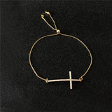 Copper Link Chain Cross Charm Bracelets for Women