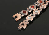 Copper Magnetic Bracelet with Turquoise Stones for Women