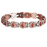 Copper Magnetic Bracelet with Turquoise Stones for Women