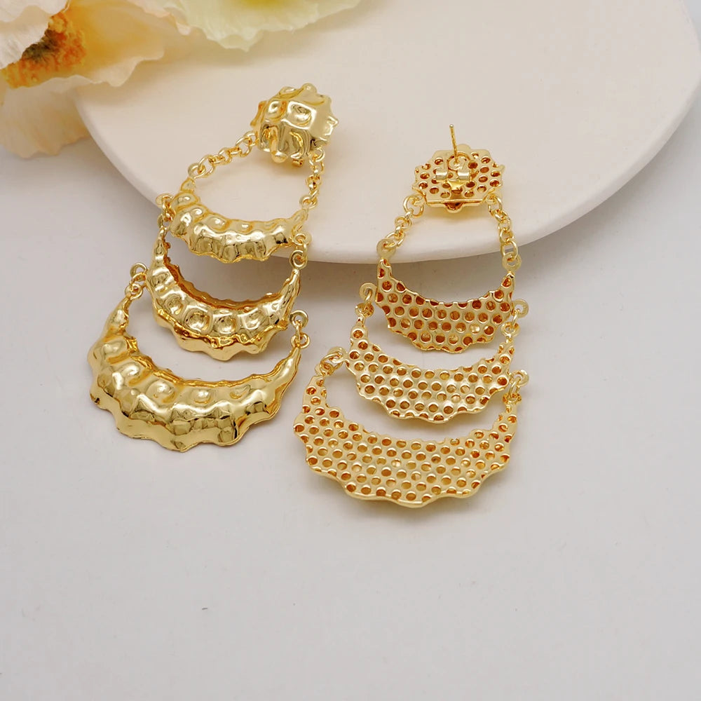 Vintage Copper Long Tassel Earrings for Women Party