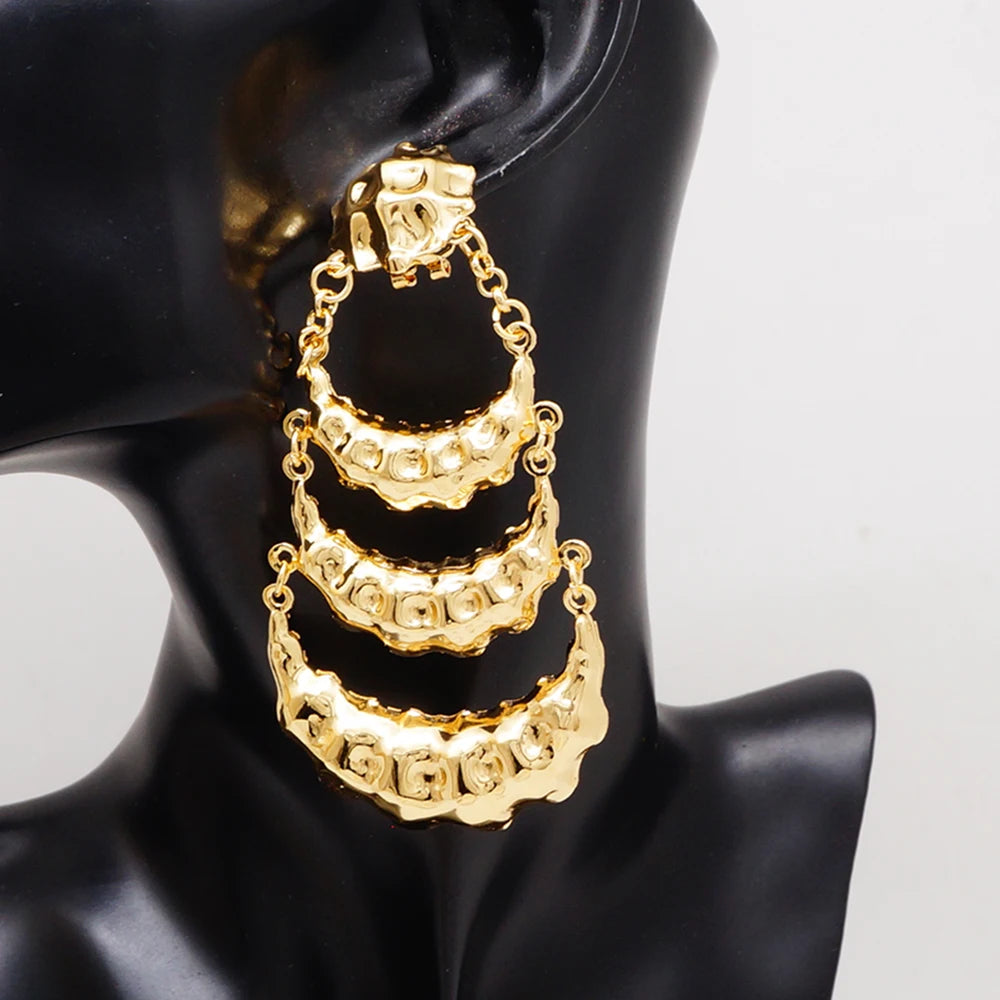 Vintage Copper Long Tassel Earrings for Women Party