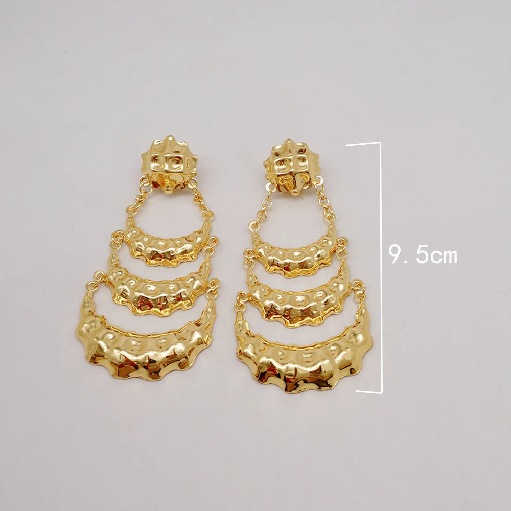 Vintage Copper Long Tassel Earrings for Women Party