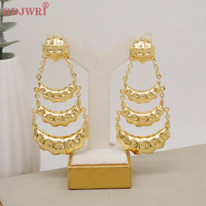 Vintage Copper Long Tassel Earrings for Women Party