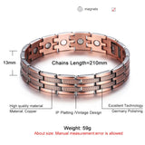 Copper Magnetic Bracelet Men Pain Relief Carpal Tunnel Migraines Tennis Elbow
