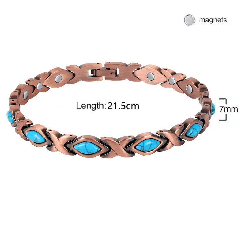 Copper Magnetic Bracelet with 3500 Gauss for Women