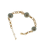 Copper Plated Floral Arabian Bridal Bracelet Chain Cuff