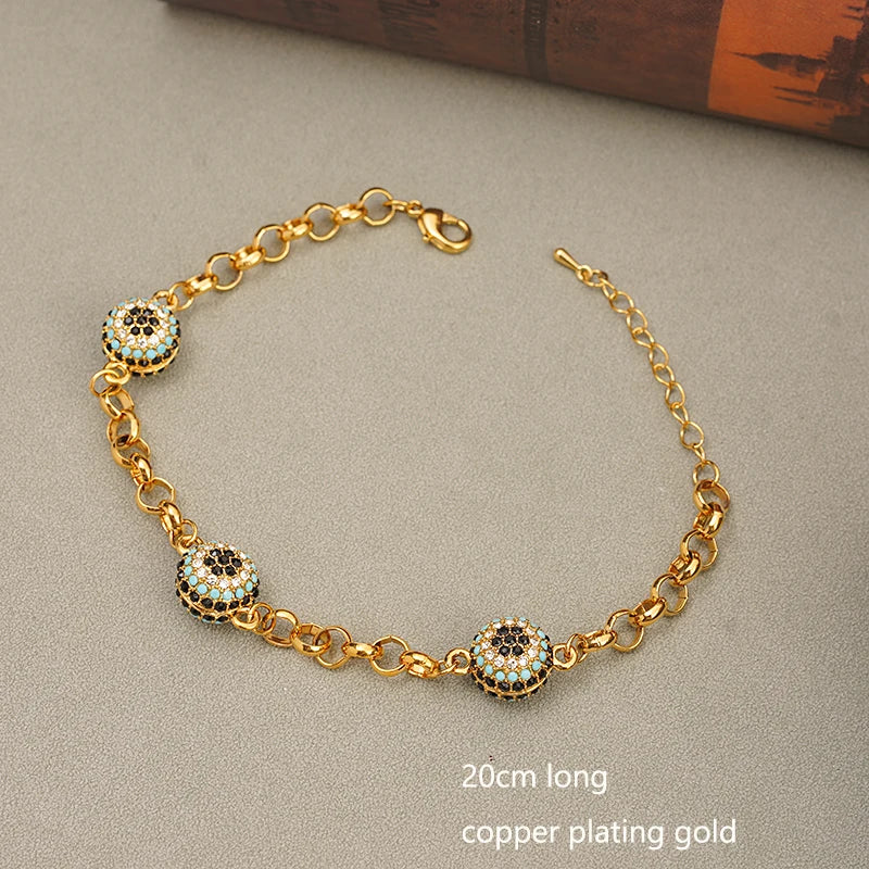 Copper Plated Floral Arabian Bridal Bracelet Chain Cuff
