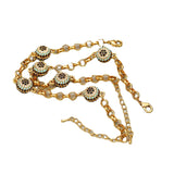 Copper Plated Floral Arabian Bridal Bracelet Chain Cuff