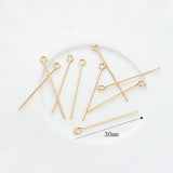 Copper Metal Needle Eye Pin Ball Head Pin 50pcs/lot DIY Jewellery Making