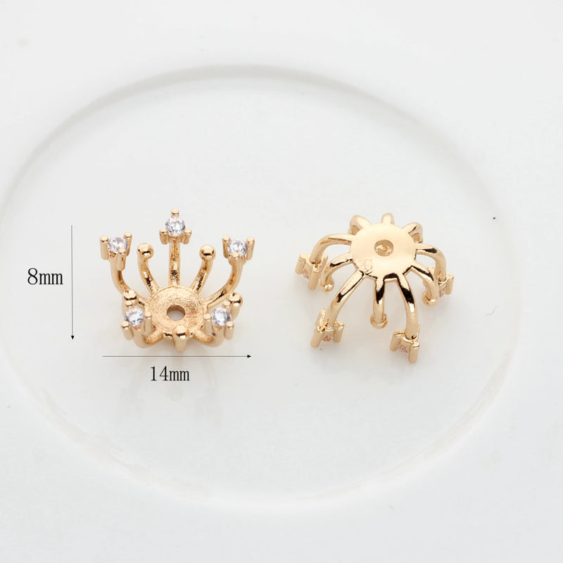 Copper Plated Flowers Beads Caps Findings Bulk End Spacer Charms Bead Cap