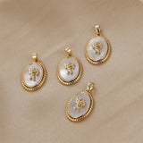 Copper Metal Oval Shell Angel Pendant Charm for DIY Jewelry Making